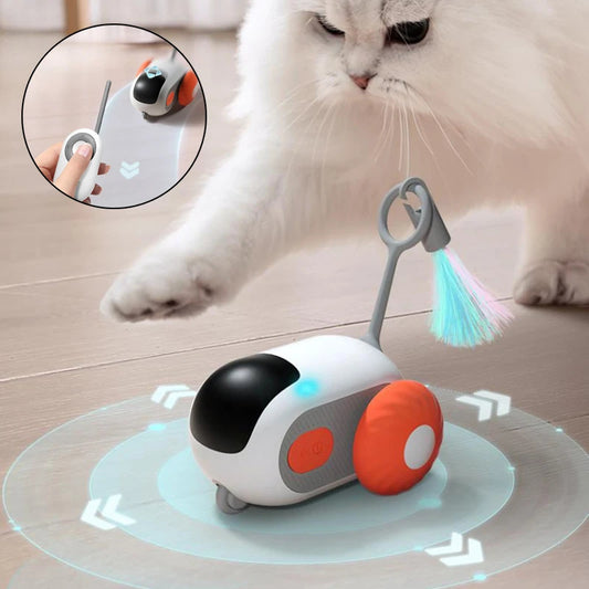 RC Interactive Cat Car Toy USB Charging Chasing Automatic Self-moving Smart Control Car