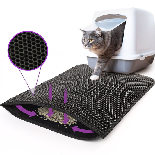 Cat Litter Mat Trapping Honeycomb Double Layer Waterproof Non-slip Sand Filter