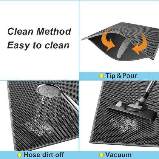 Cat Litter Mat Trapping Honeycomb Double Layer Waterproof Non-slip Sand Filter