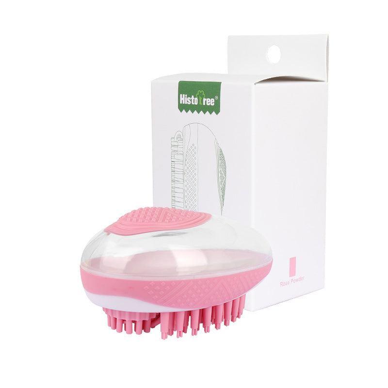Dog Cat Bath Brush 2-in-1 Pet SPA Massage Comb Soft Silicone Brush