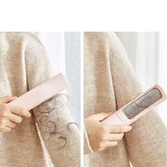 2-1 Reusable Pet Hair Remover Brush Lint Roller Portable Self Cleaning Tool