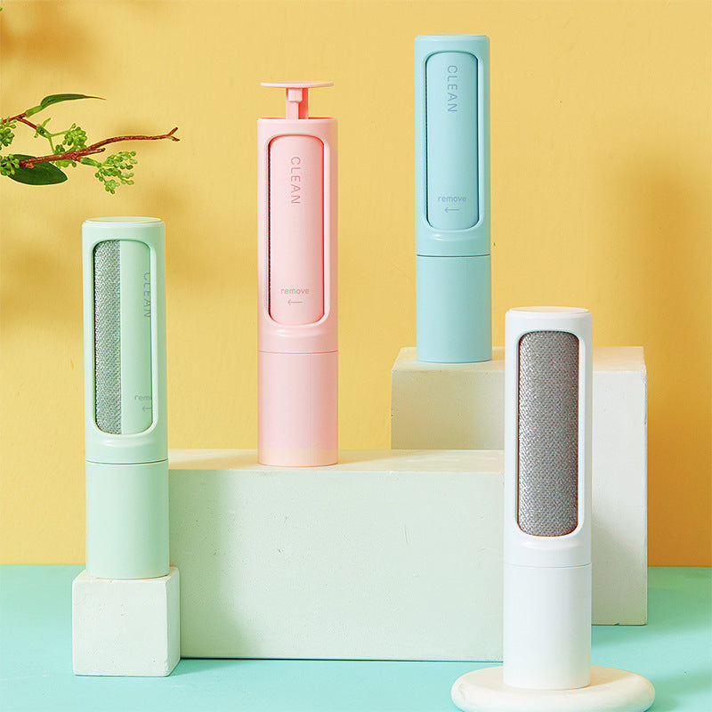 2-1 Reusable Pet Hair Remover Brush Lint Roller Portable Self Cleaning Tool