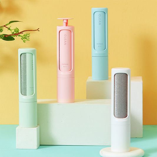 2-1 Reusable Pet Hair Remover Brush Lint Roller Portable Self Cleaning Tool