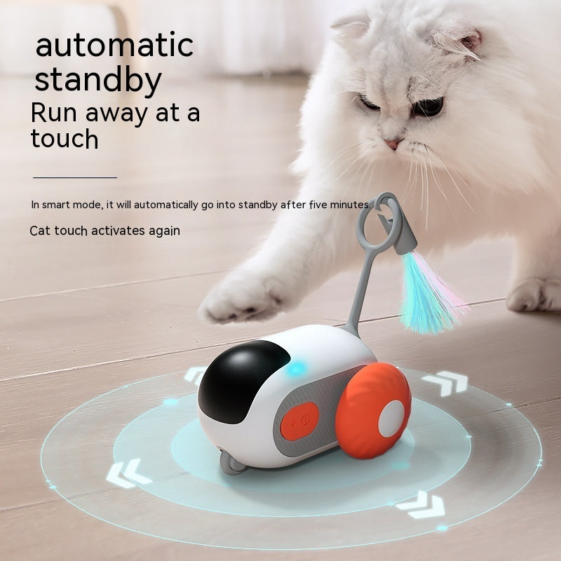 RC Interactive Cat Car Toy USB Charging Chasing Automatic Self-moving Smart Control Car