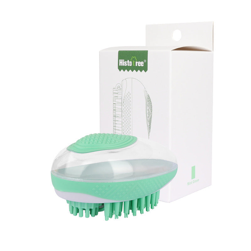 Dog Cat Bath Brush 2-in-1 Pet SPA Massage Comb Soft Silicone Brush