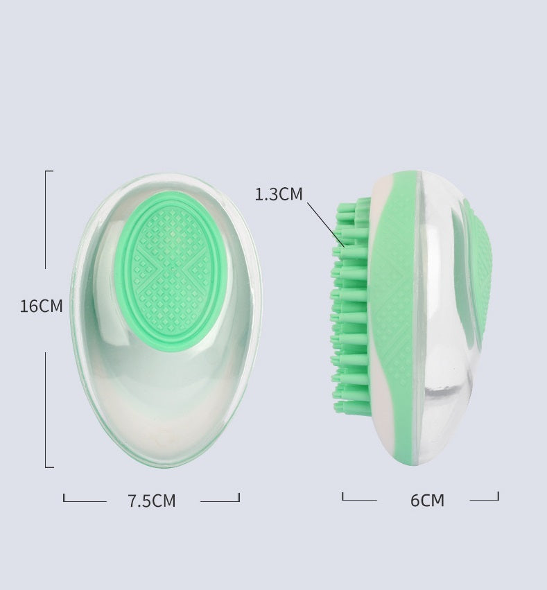 Dog Cat Bath Brush 2-in-1 Pet SPA Massage Comb Soft Silicone Brush