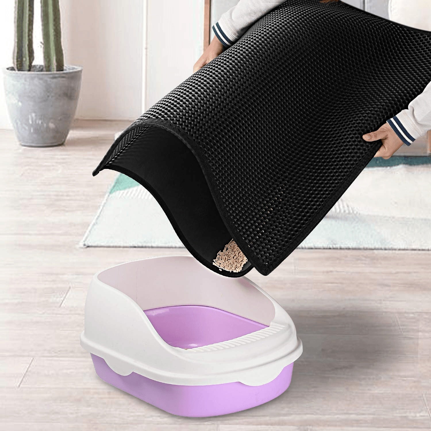 Cat Litter Mat Trapping Honeycomb Double Layer Waterproof Non-slip Sand Filter