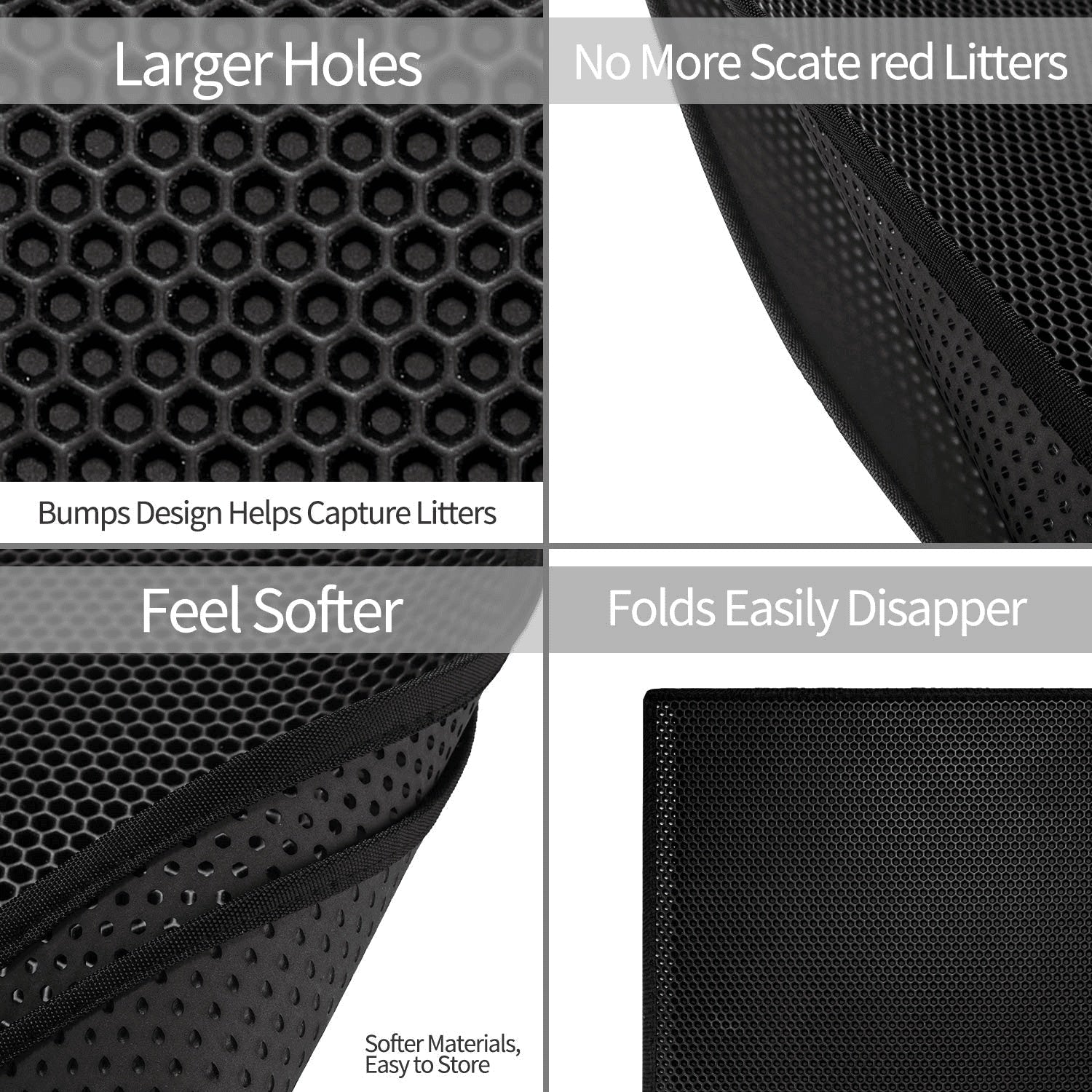 Cat Litter Mat Trapping Honeycomb Double Layer Waterproof Non-slip Sand Filter