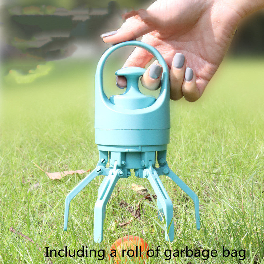 Portable Lightweight Dog Pooper Scooper With Built-in Poop Bag Dispenser Eight-claw Shovel For Pet Toilet Picker