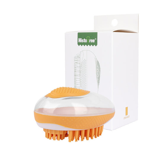 Dog Cat Bath Brush 2-in-1 Pet SPA Massage Comb Soft Silicone Brush
