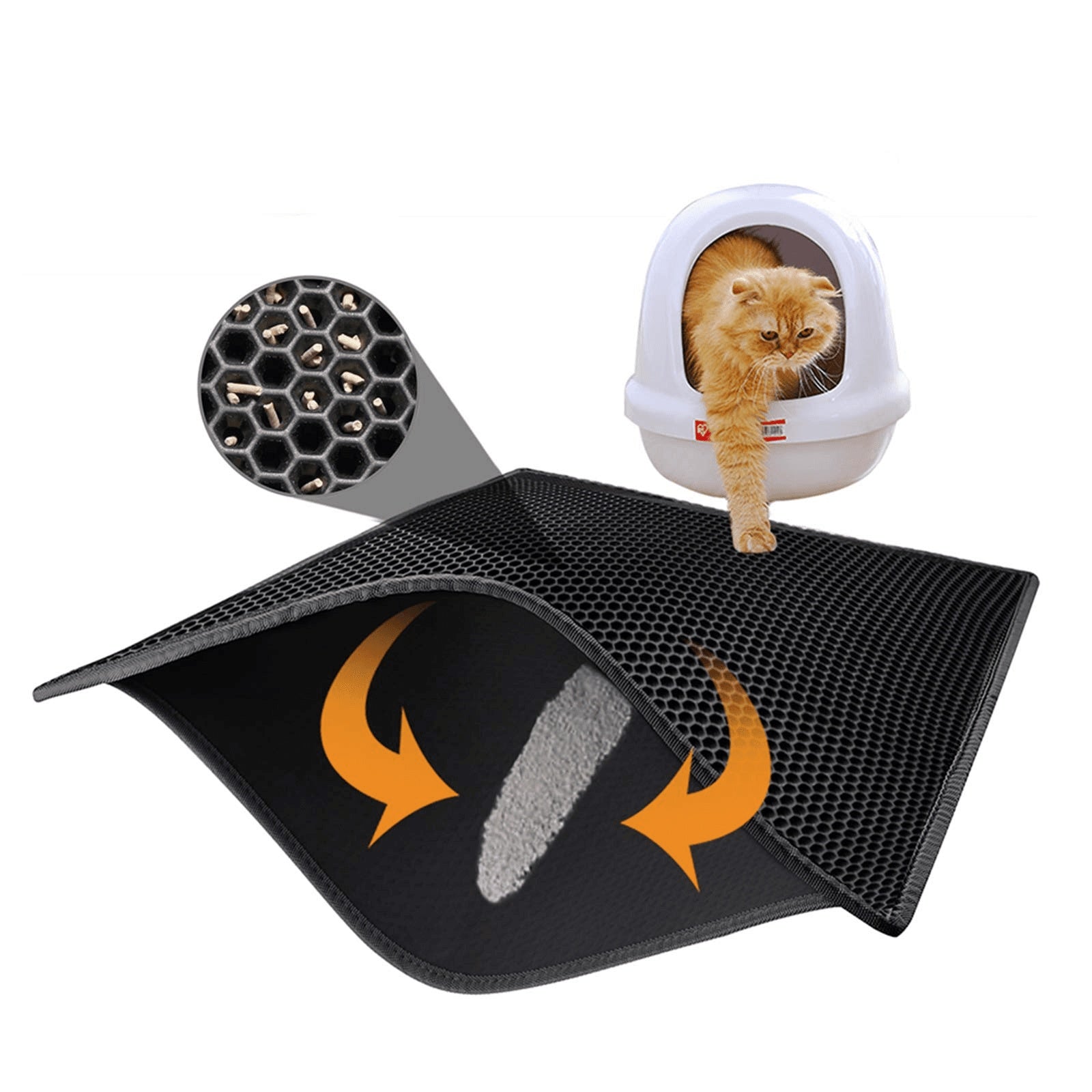 Cat Litter Mat Trapping Honeycomb Double Layer Waterproof Non-slip Sand Filter