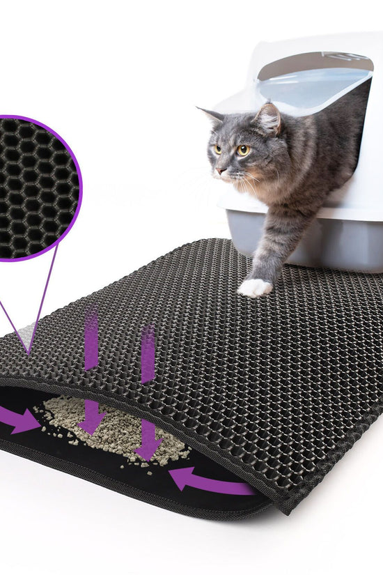Cat Litter Mat Trapping Honeycomb Double Layer Waterproof Non-slip Sand Filter