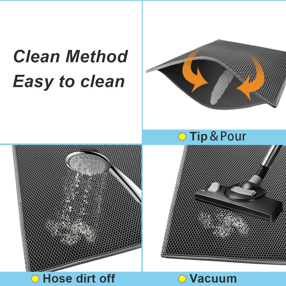 Cat Litter Mat Trapping Honeycomb Double Layer Waterproof Non-slip Sand Filter