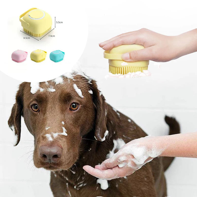 Ultra Soft Silicone Dog/Cat Bath Massage Gloves Pouring Shampoo