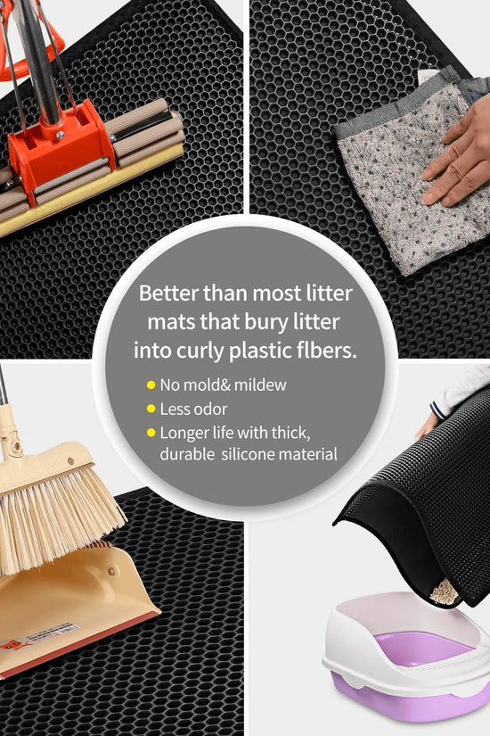 Cat Litter Mat Trapping Honeycomb Double Layer Waterproof Non-slip Sand Filter