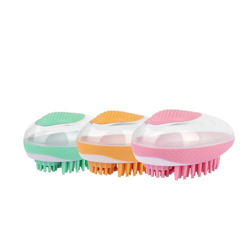Dog Cat Bath Brush 2-in-1 Pet SPA Massage Comb Soft Silicone Brush