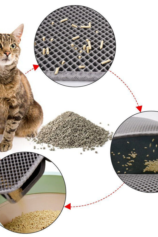 Cat Litter Mat Trapping Honeycomb Double Layer Waterproof Non-slip Sand Filter