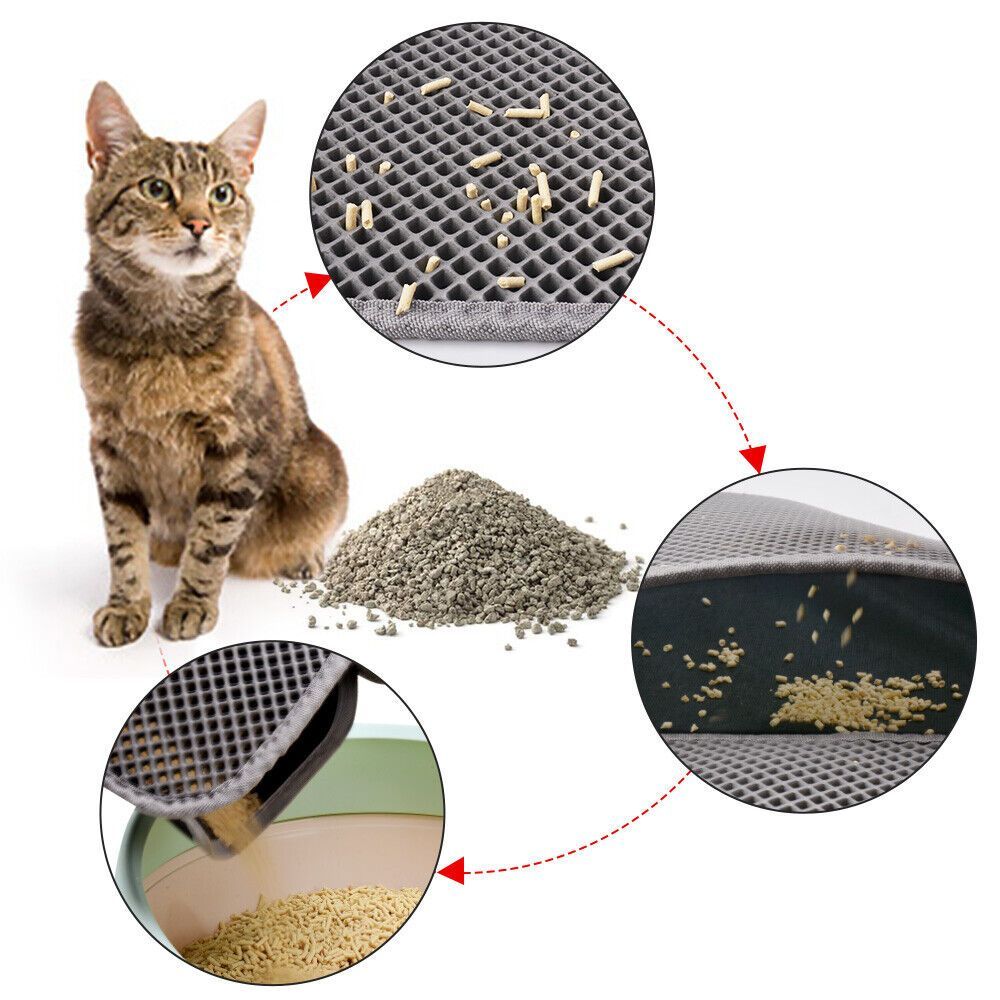 Cat Litter Mat Trapping Honeycomb Double Layer Waterproof Non-slip Sand Filter